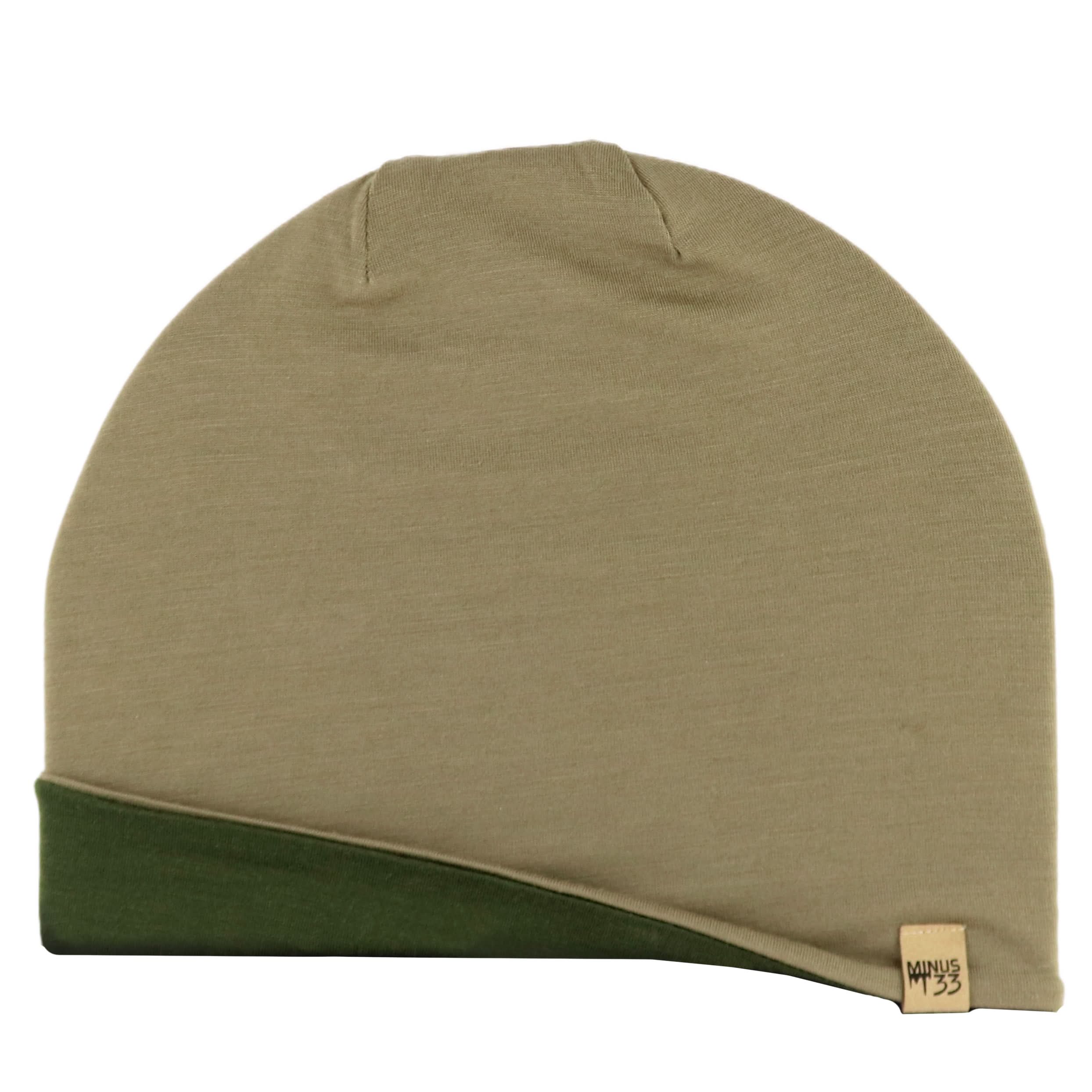 Minus33 Micro Weight Reversible Shade Beanie Woolverino - Tan 499 / Olive Drab