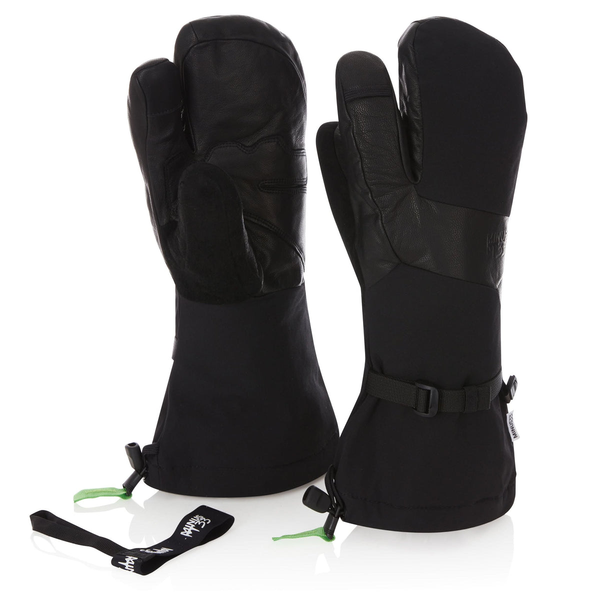 Minus33 Expedition Three Finger Guide Mitten WOOLTEK - Black / XL