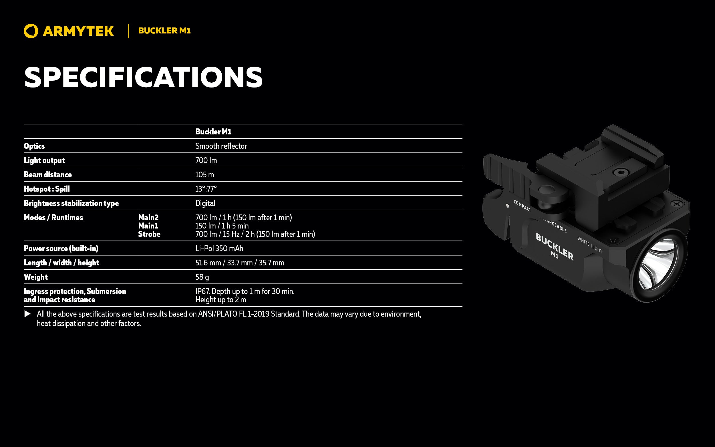 Armytek Buckler M1 White ARMYTEK