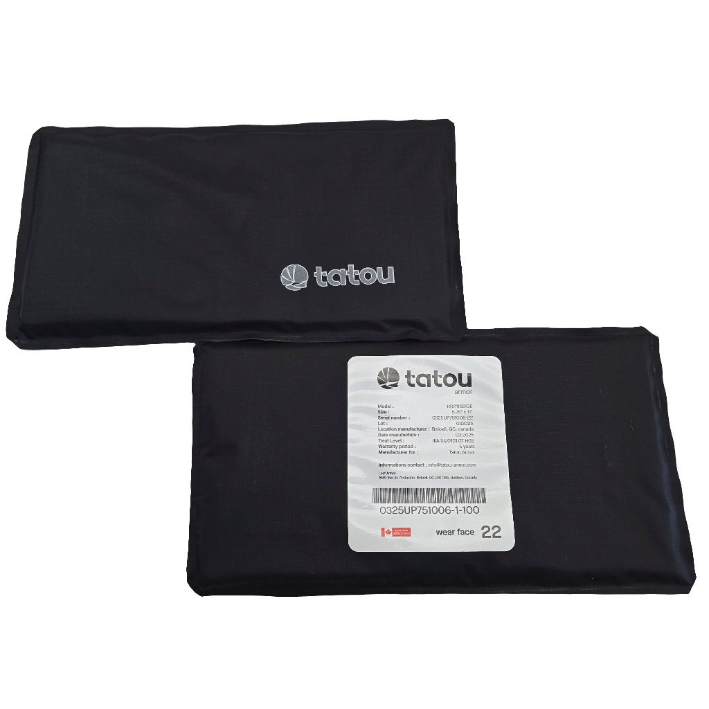 IIIA/HG2 SOFT SIDE ARMOR 5.5x11.5 (SET OF 2) - TATOU ARMOR - FairD Canada