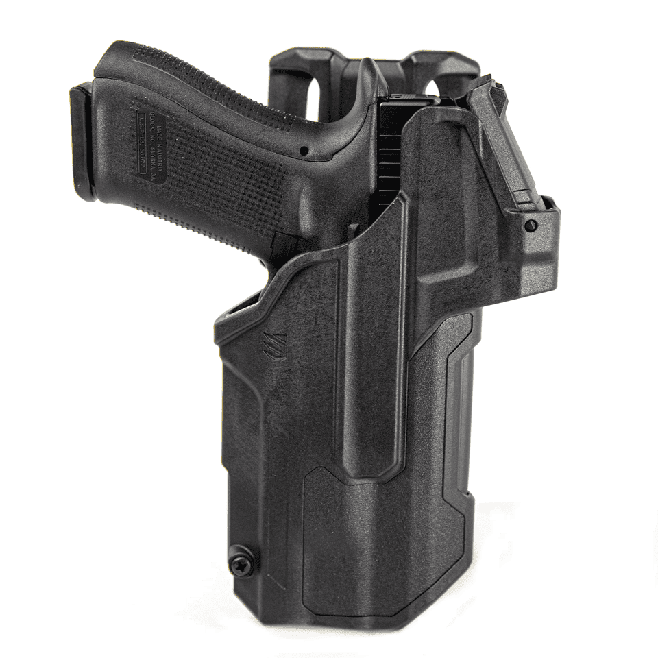BLACKHAWK! T-Series L2D Light-Bearing Glock Holster Right Hand Basketweave – BH-44NB00BWR