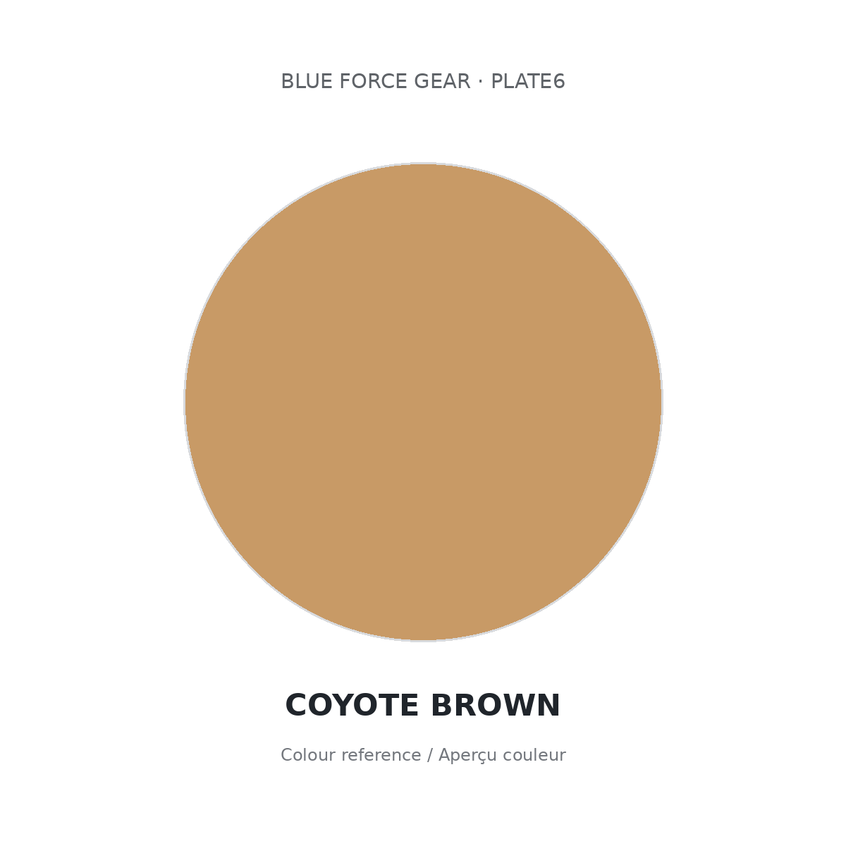 Blue Force Gear PLATE6 Coyote Brown colour swatch — approximate colour reference