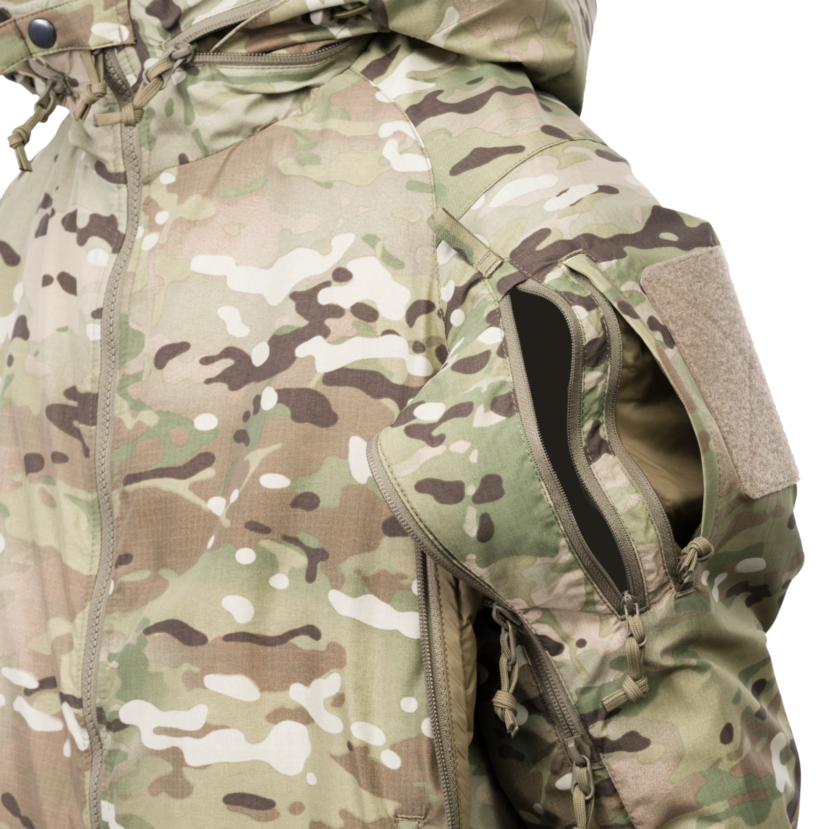 Direct Action Vanguard Access Insulation Jacket MultiCam – shoulder pocket and loop panel detail
