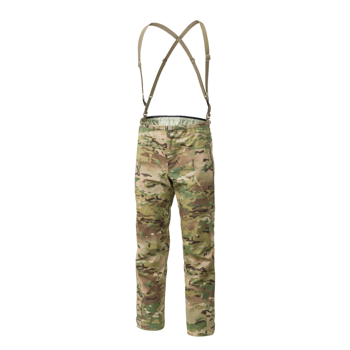 Direct Action Vanguard Over-Shell Trousers MultiCam – front view with elastic suspenders