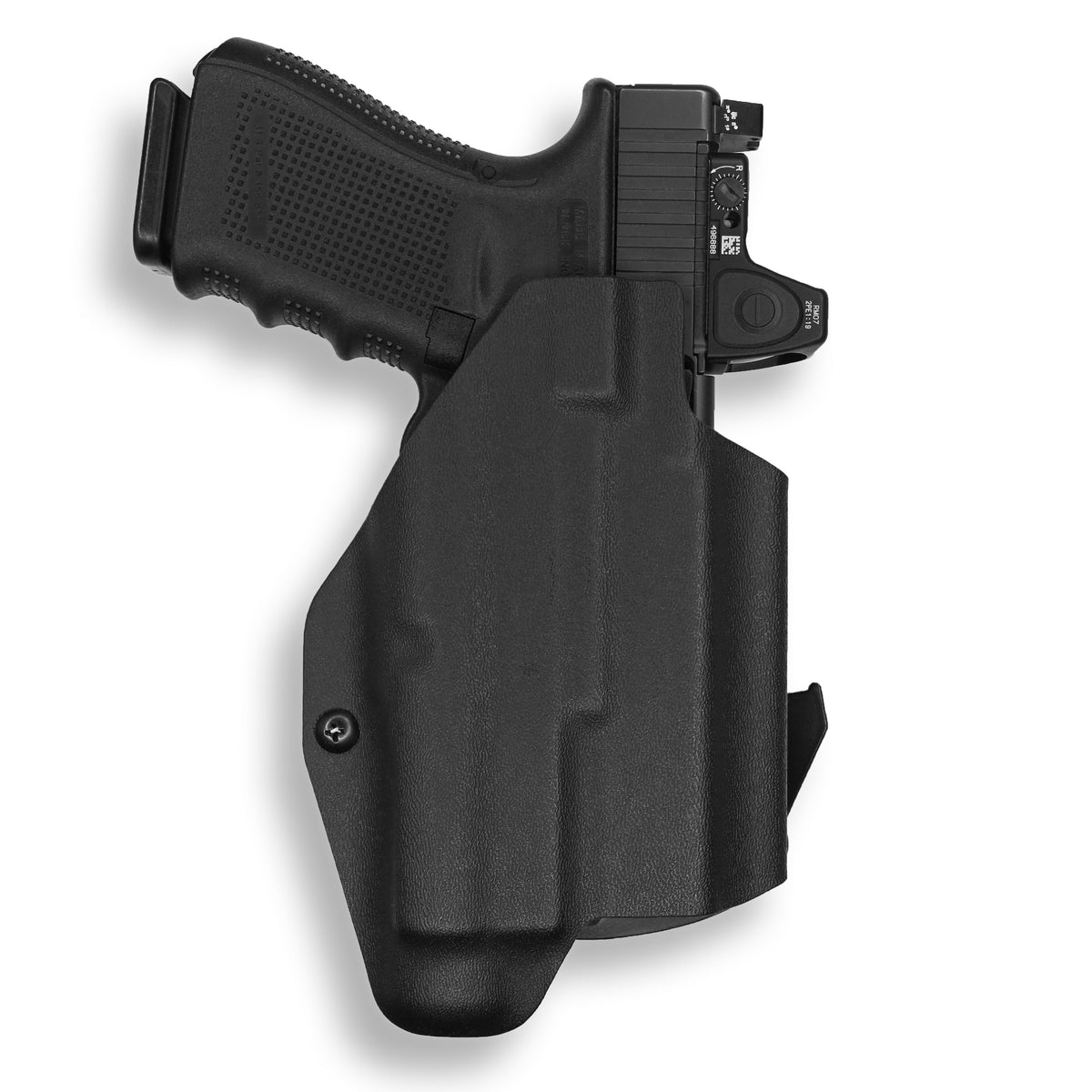 Glock 19X MOS with Streamlight TLR-1/1S/HL Light Red Dot Optic Cut OWB Holster – Black / Right