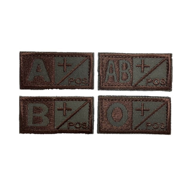 POSITIVE & NEGATIGE BLOOD TYPE VELCRO PATCH (BROWN) - FairD Canada