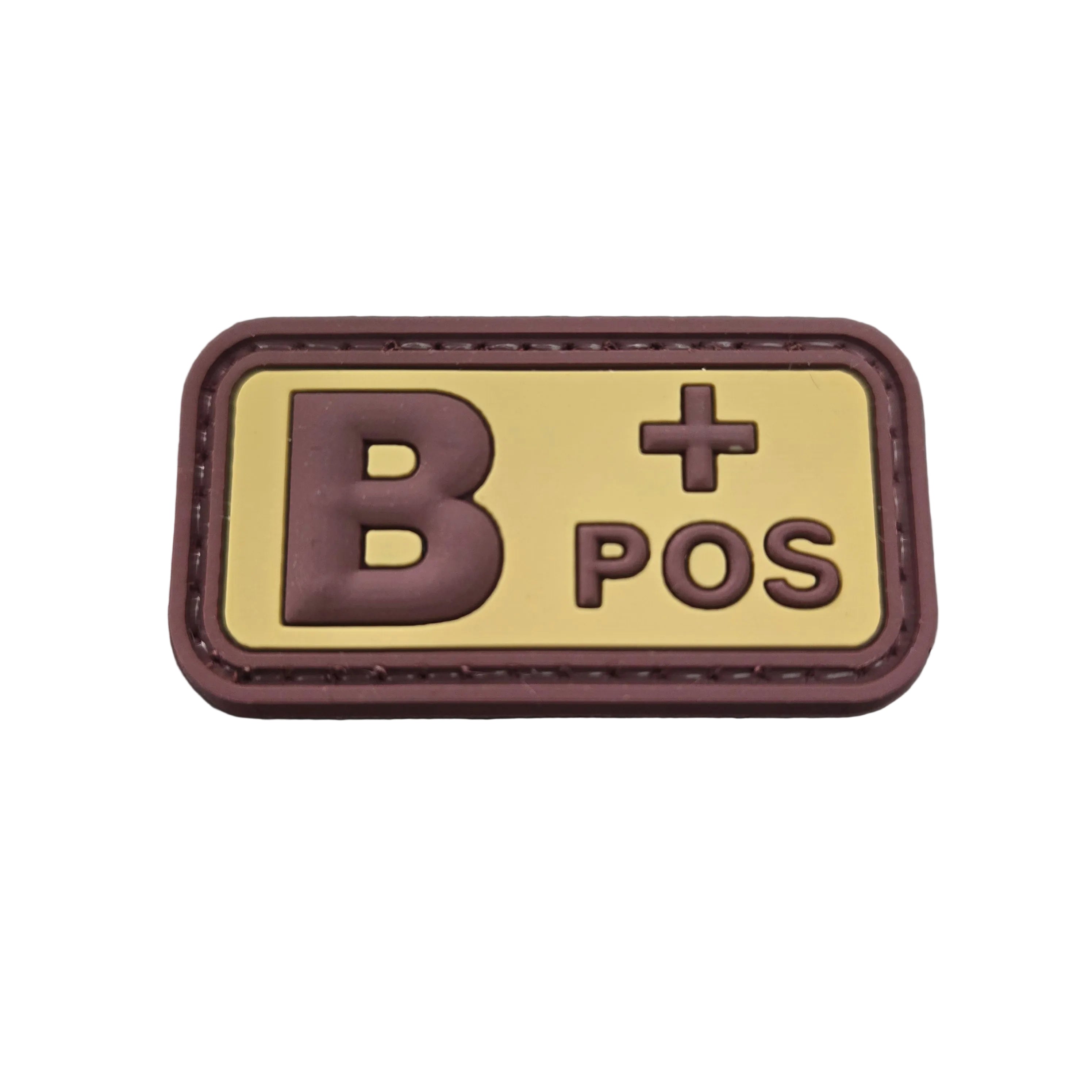 PVC Rubber Blood Type Patch – TAN/BURGUNDY – 2" x 1" FairD Canada