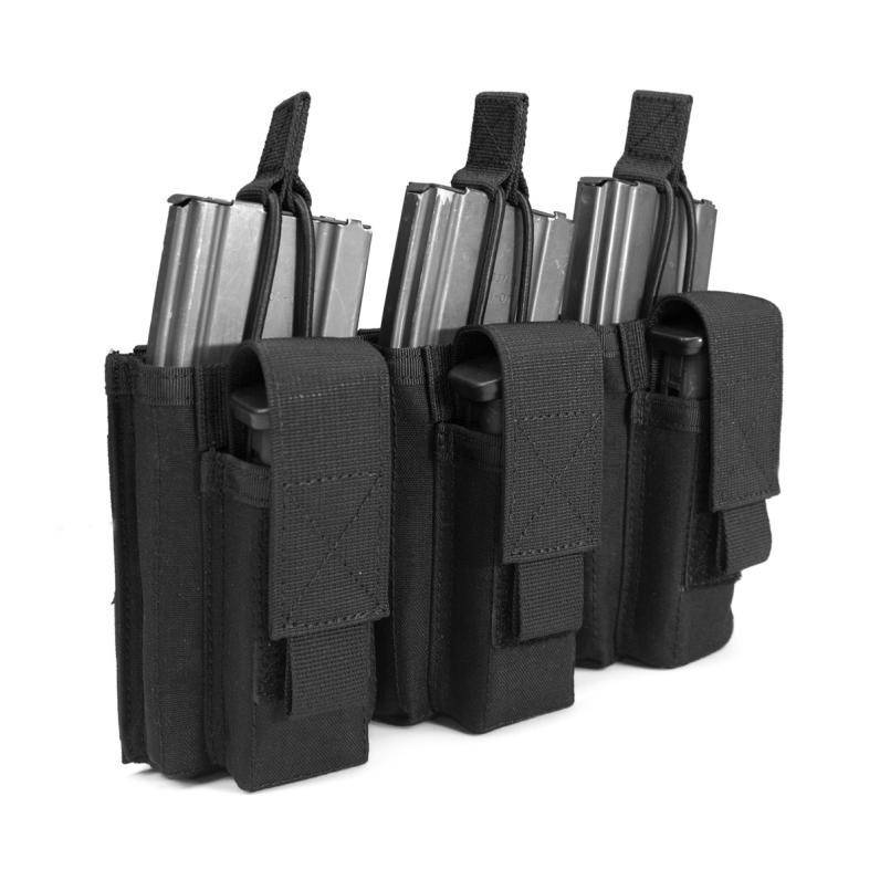 Triple Open 5.56mm Mag/Bungee Retention With 3 Pistol Pouches