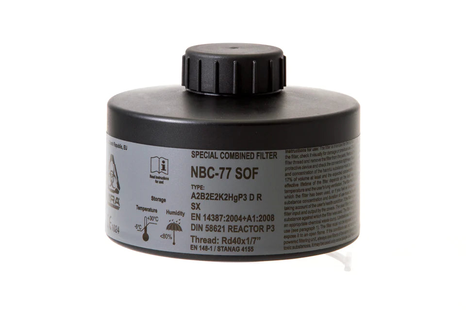 CBRN GAS MASK FILTER NBC-77 SOF 40MM THREAD – 20 YEAR SHELF LIFE - MIRA