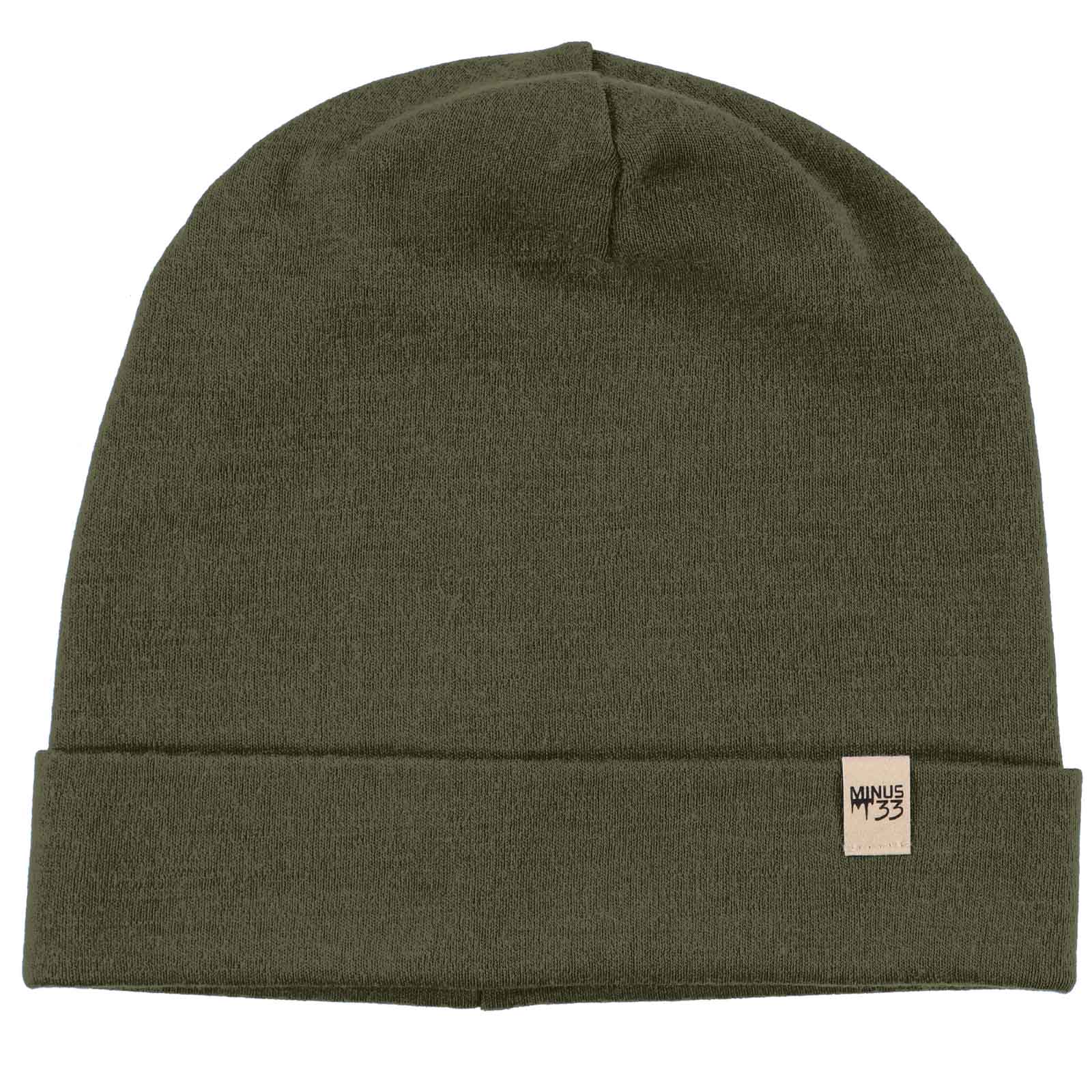 Minus33 Lightweight Ridge Cuff Beanie 100% Merino Wool - Olive Drab Green