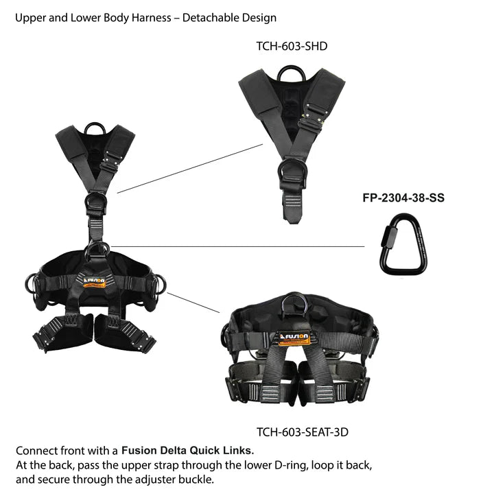 Tac-Rescue Full Body Harness for Rope Rescue, Rope Access, or Stabo Extraction Detachable FairD Canada