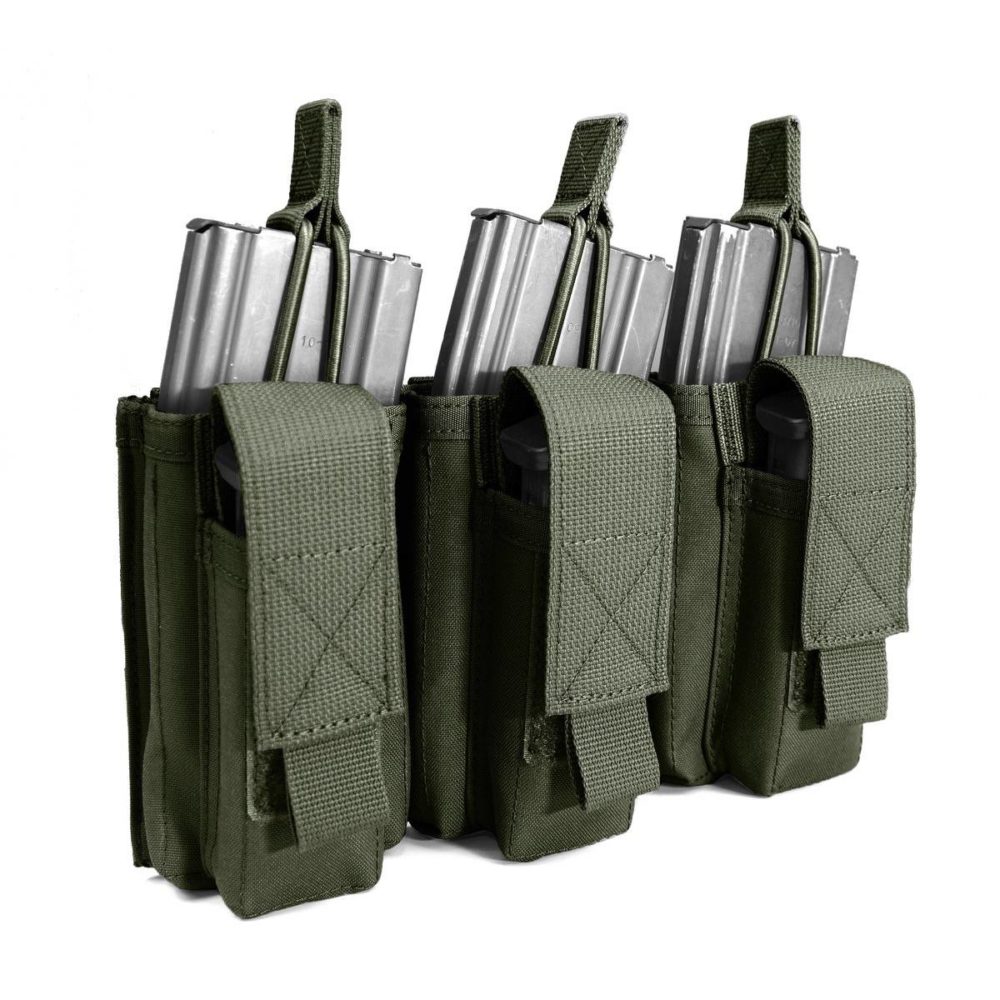 Triple Open 5.56mm Mag/Bungee Retention With 3 Pistol Pouches