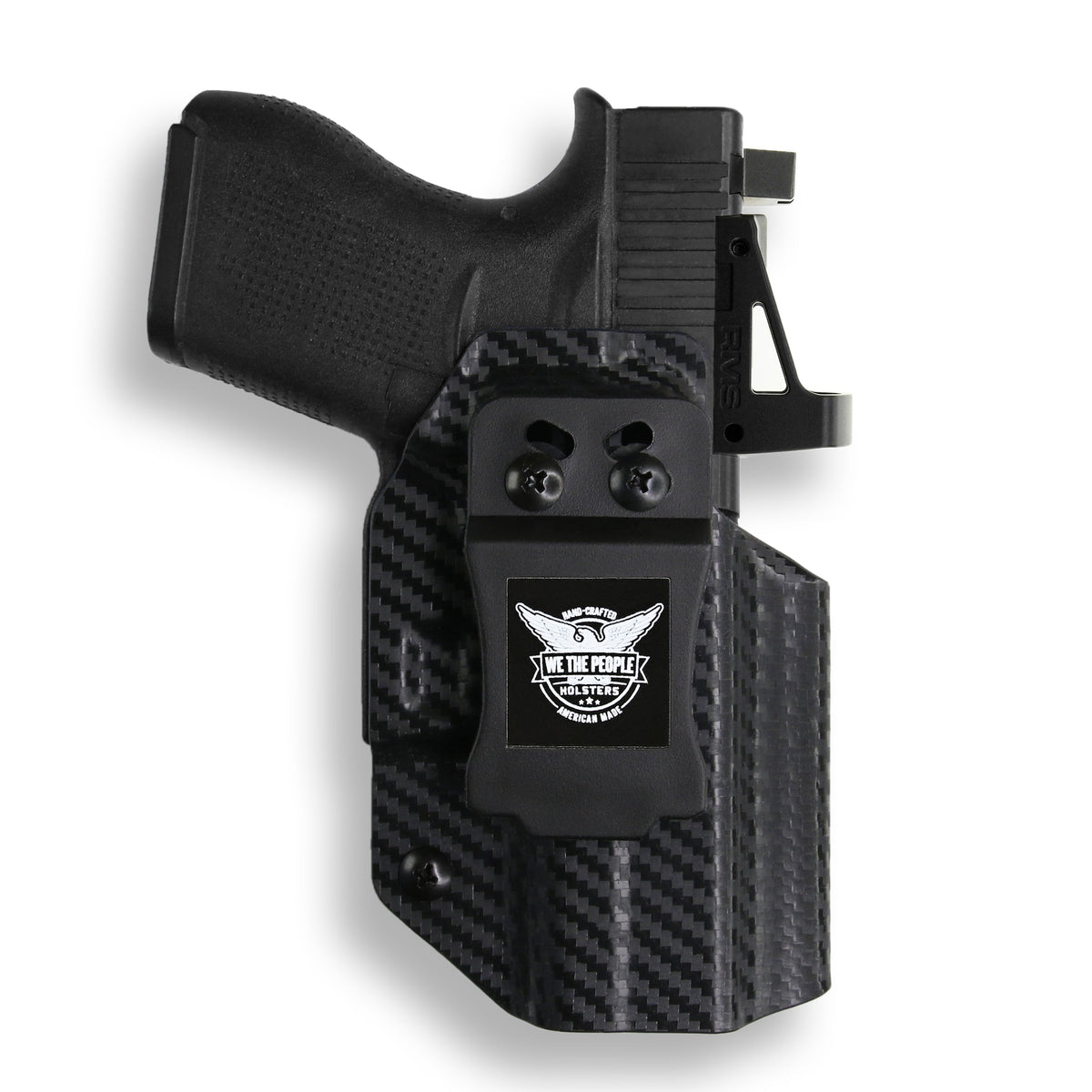 Glock 43X MOS Railed with Streamlight TLR-7 Sub Light Red Dot Optic Cut IWB Holster – Carbon Fiber / Right