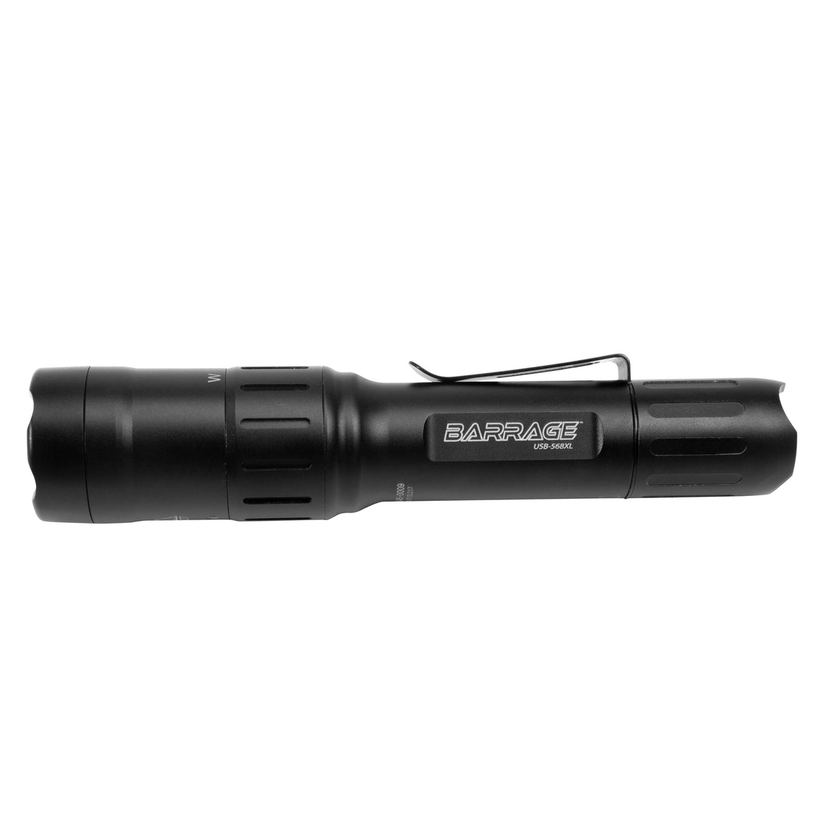 USB-568XL: BARRAGE® - USB Tactical Flashlight with Red and Green Floodlight - Black