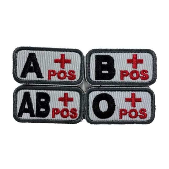 POSITIVE BLOOD TYPE VELCRO PATCH (RED & WHITE)