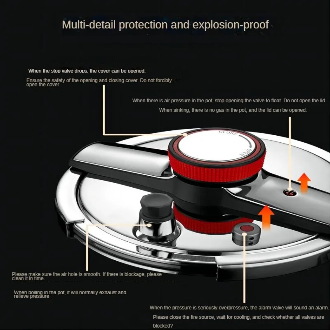 High-Performance Stainless Steel Pressure Cooker 5L / 7L / 9L - FairD Canada