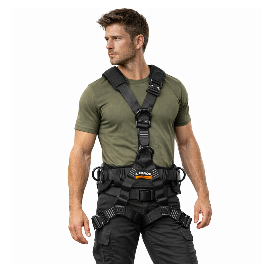 603 Fusion Tactical Multi-Mission Rescue & Tower Harness  Flat-Foam, Black, Detachable FairD Canada