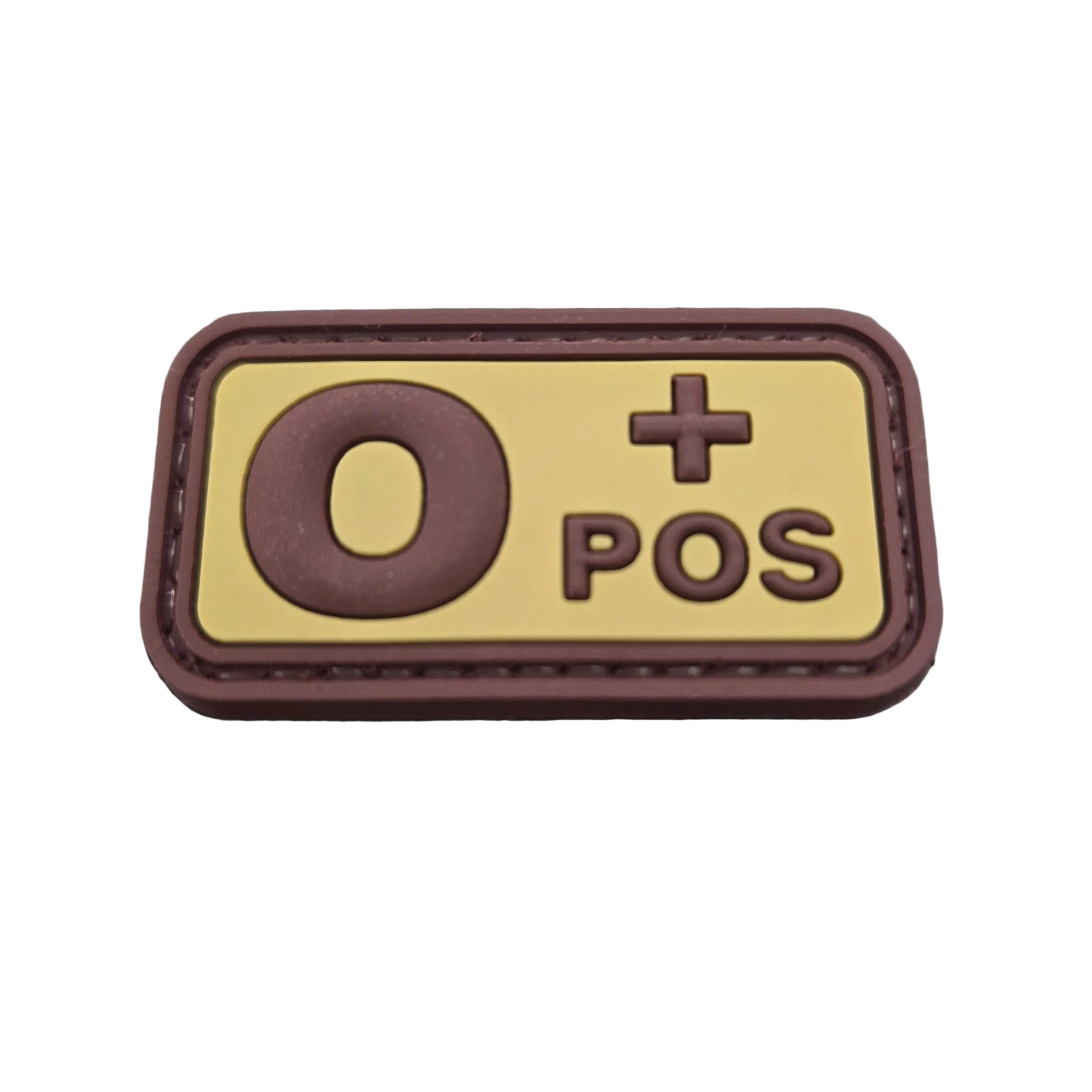 PVC Rubber Blood Type Patch – TAN/BURGUNDY – 2" x 1" FairD Canada