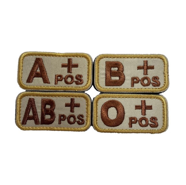 POSITIVE BLOOD TYPE VELCRO PATCH (TAN)