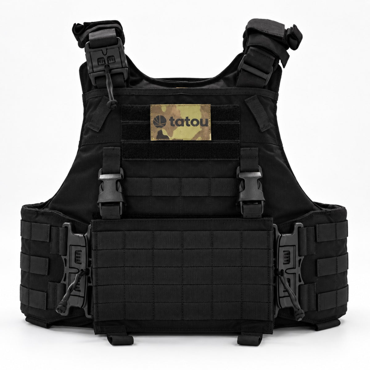 Tatou Armor QRS Plate Carrier in black with hard armor plate