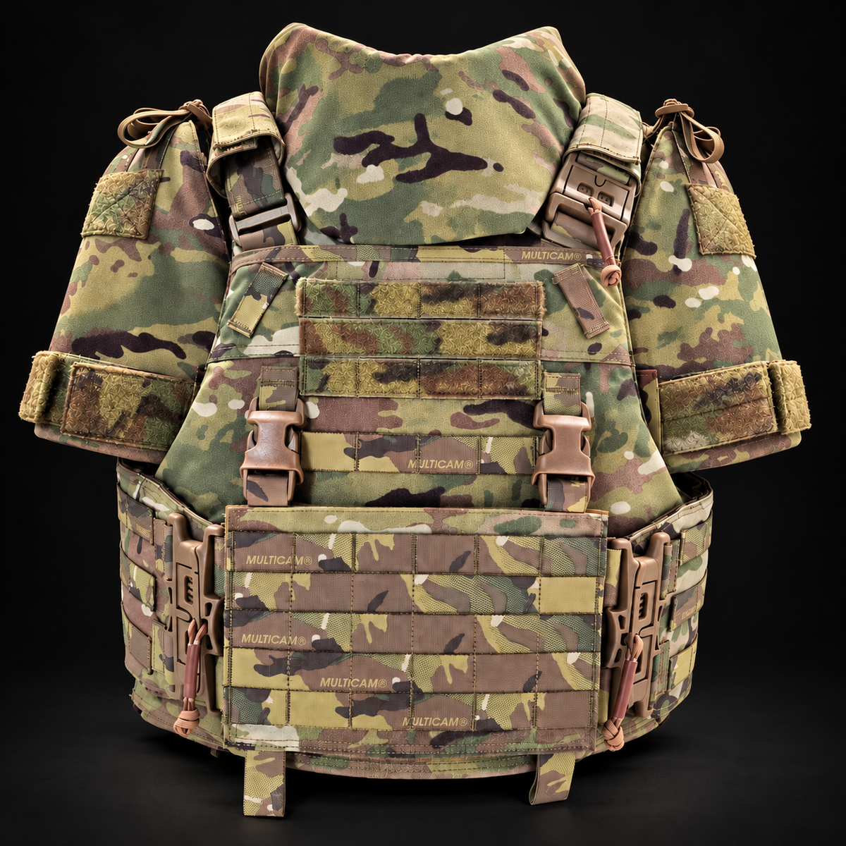 Tatou Armor QRS Plate Carrier in Multicam studio view
